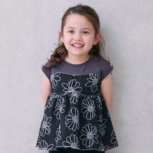 【リンク】お花刺しゅうドッキングT(キッズ)