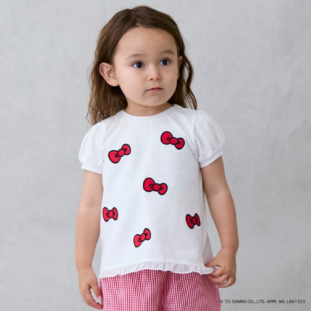 【サンリオキャラクターズ】リボンアップリケTシャツ
