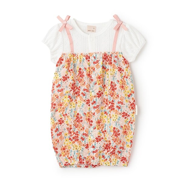 花柄切替2WAYオール