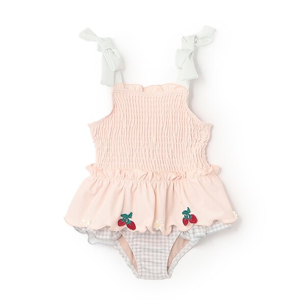 【SWIM】いちごペプラムワンピース水着