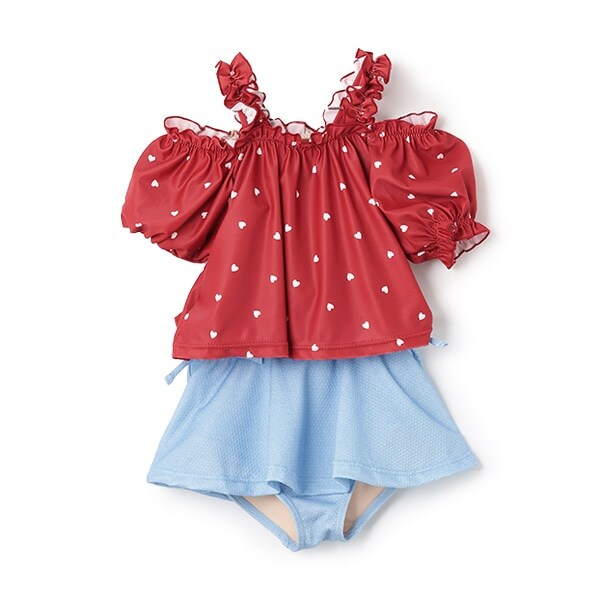 【SWIM】ハートパフスリーブタンキニ