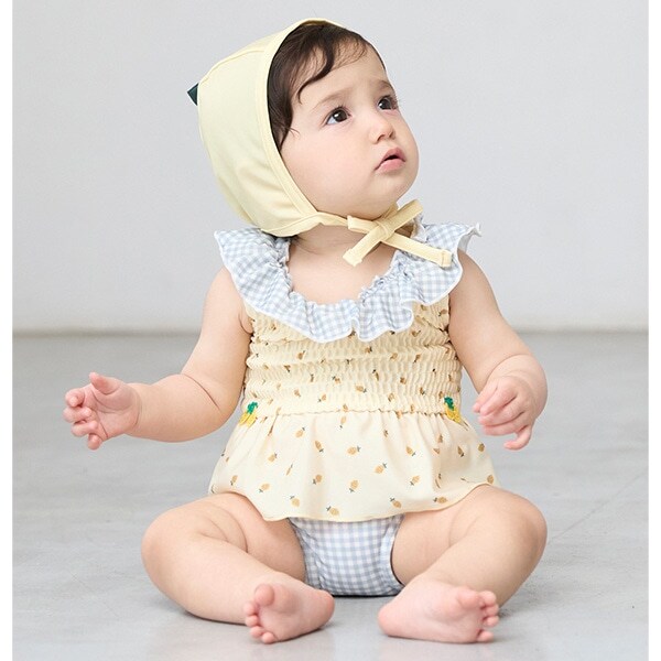 【SWIM】キャップつきフルーツ総柄ビキニ