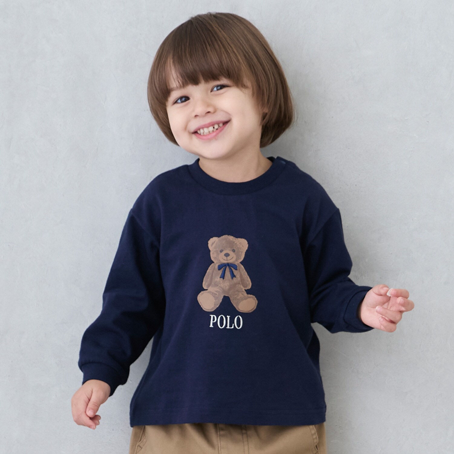 【POLO BCS】くまグラフィック長袖T