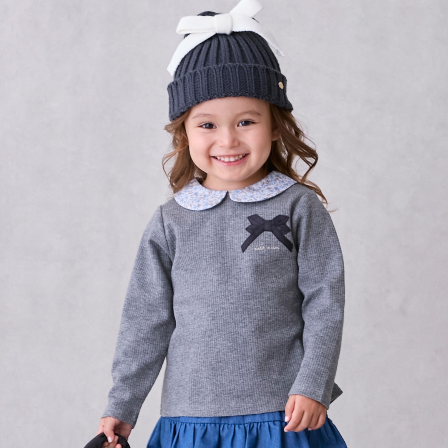 【リンク】衿つきリボン長袖Tシャツ