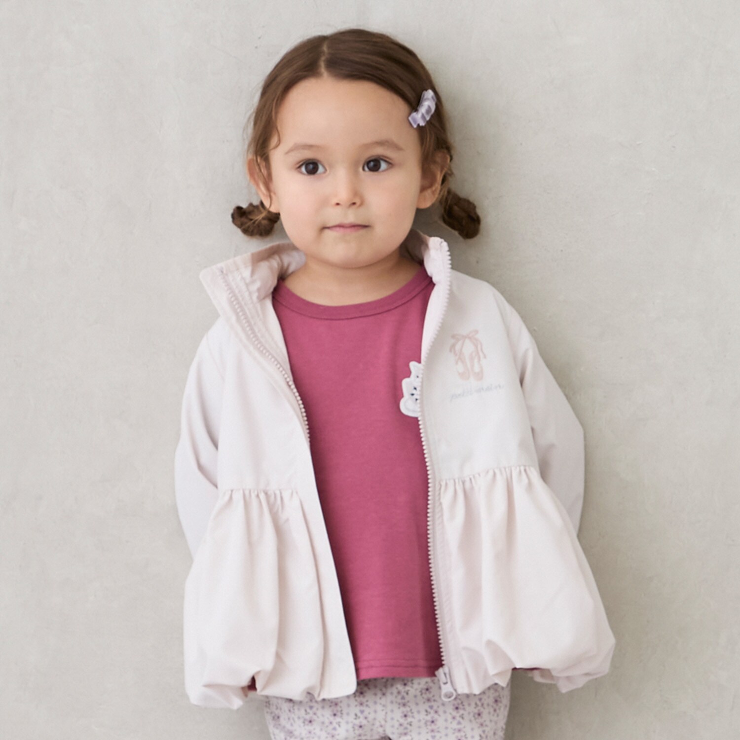 【撥水加工/洗える】ペプラムウィンブレ