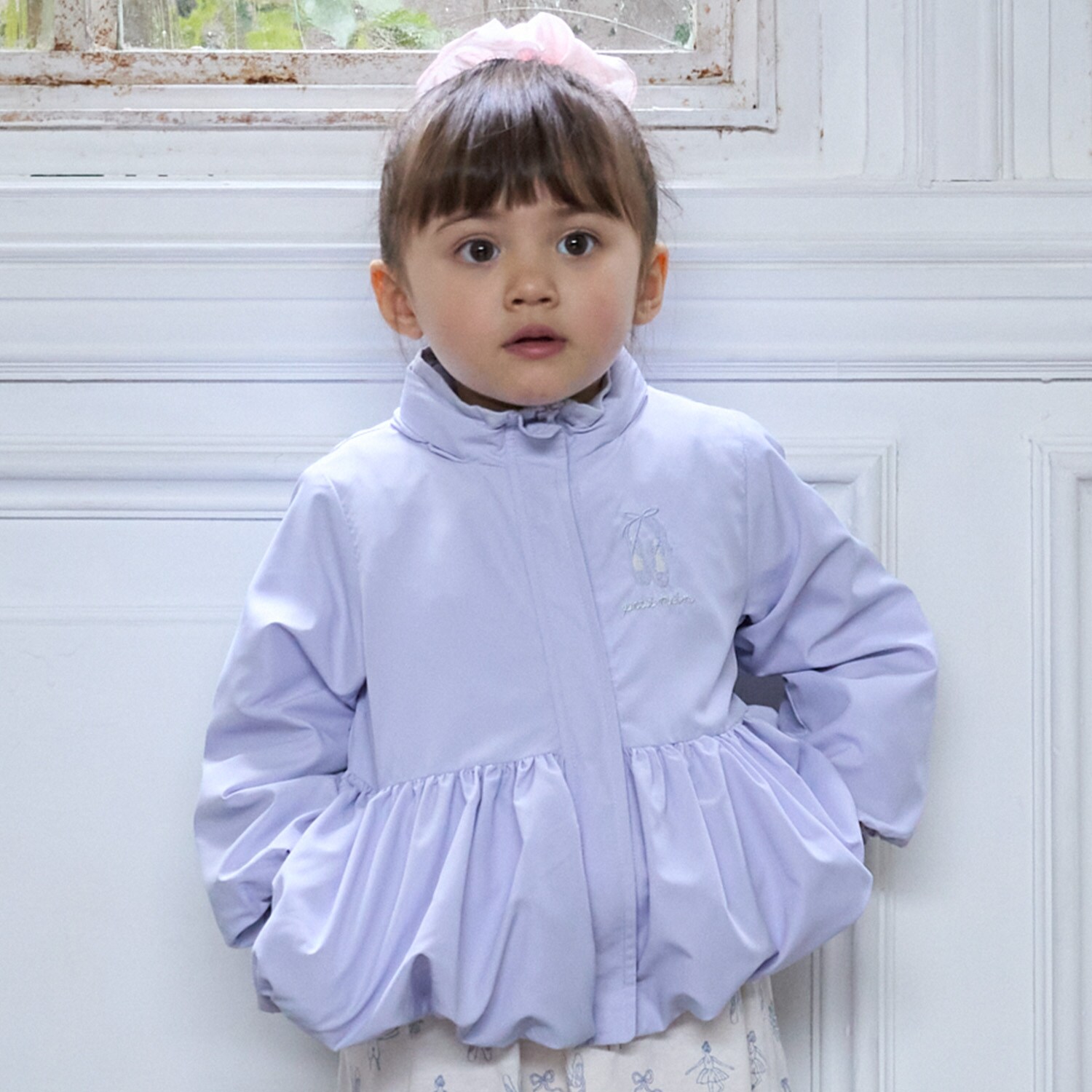 【撥水加工/洗える】ペプラムウィンブレ