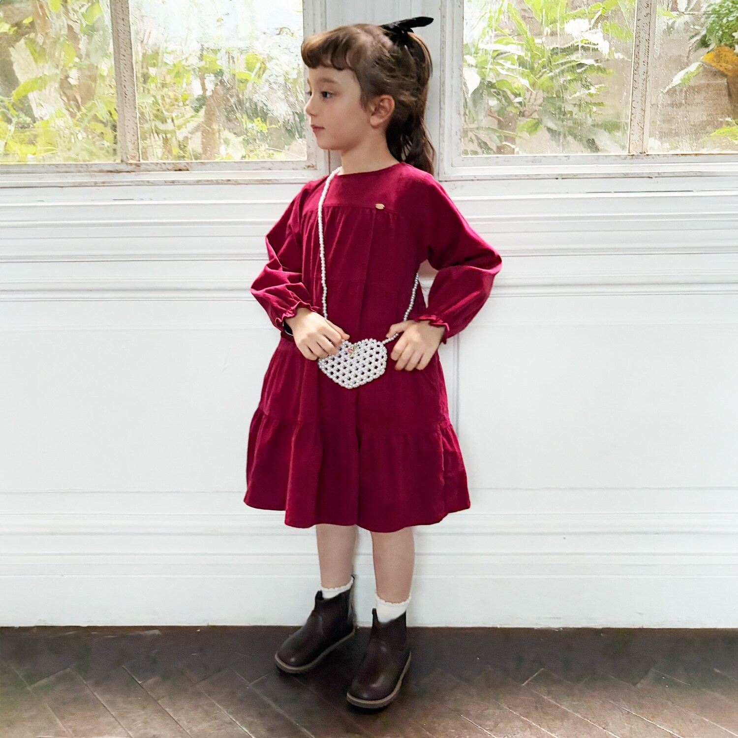 コーデュロイティアードワンピース