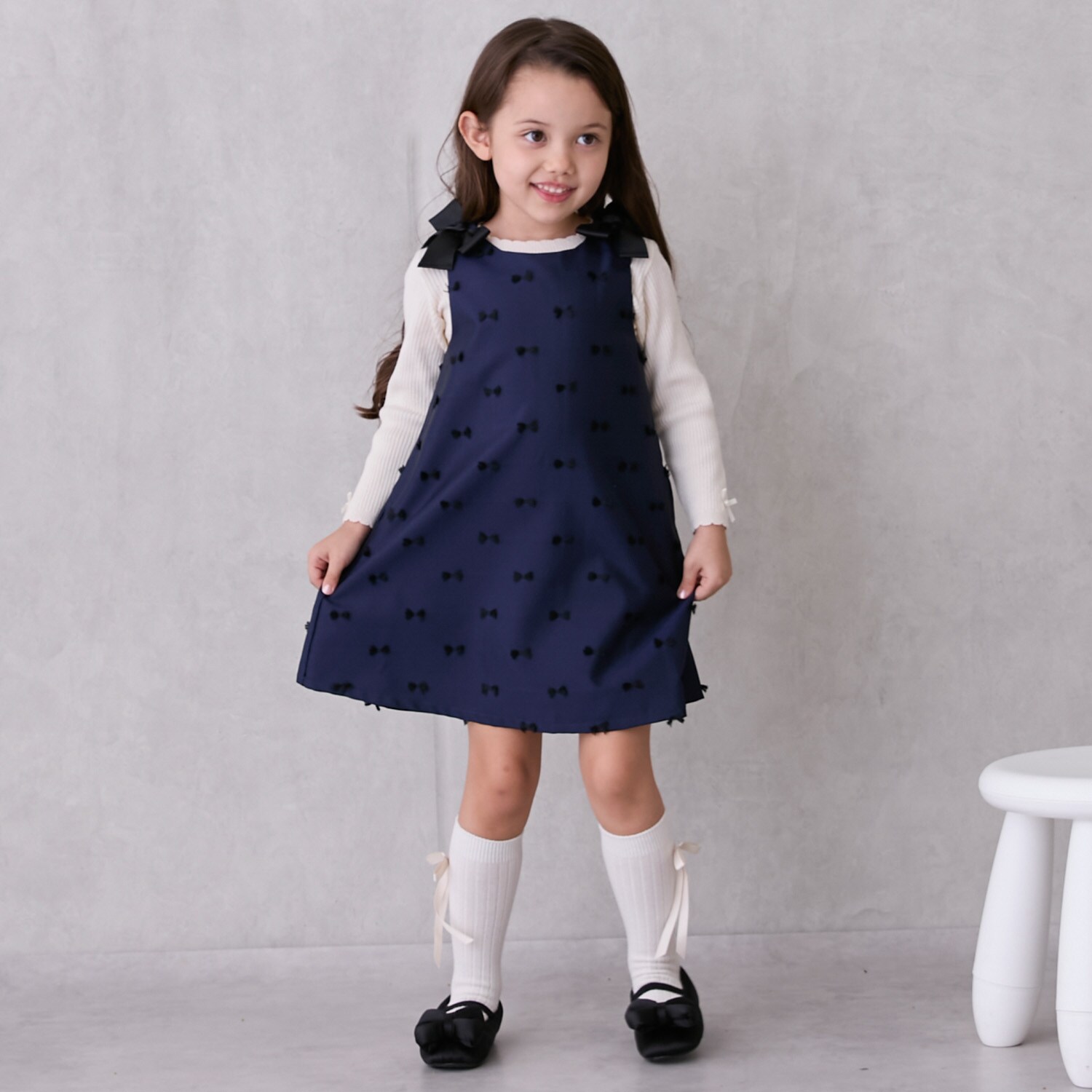 【リンク】肩リボンジャンパースカート