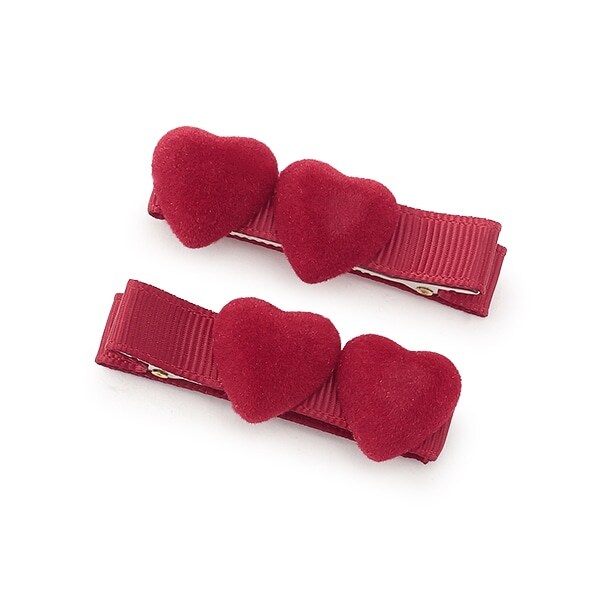 ハートヘアクリップ 2P