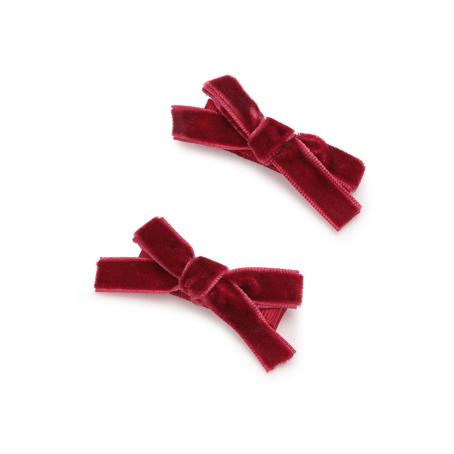 ベロアリボンヘアクリップ2P