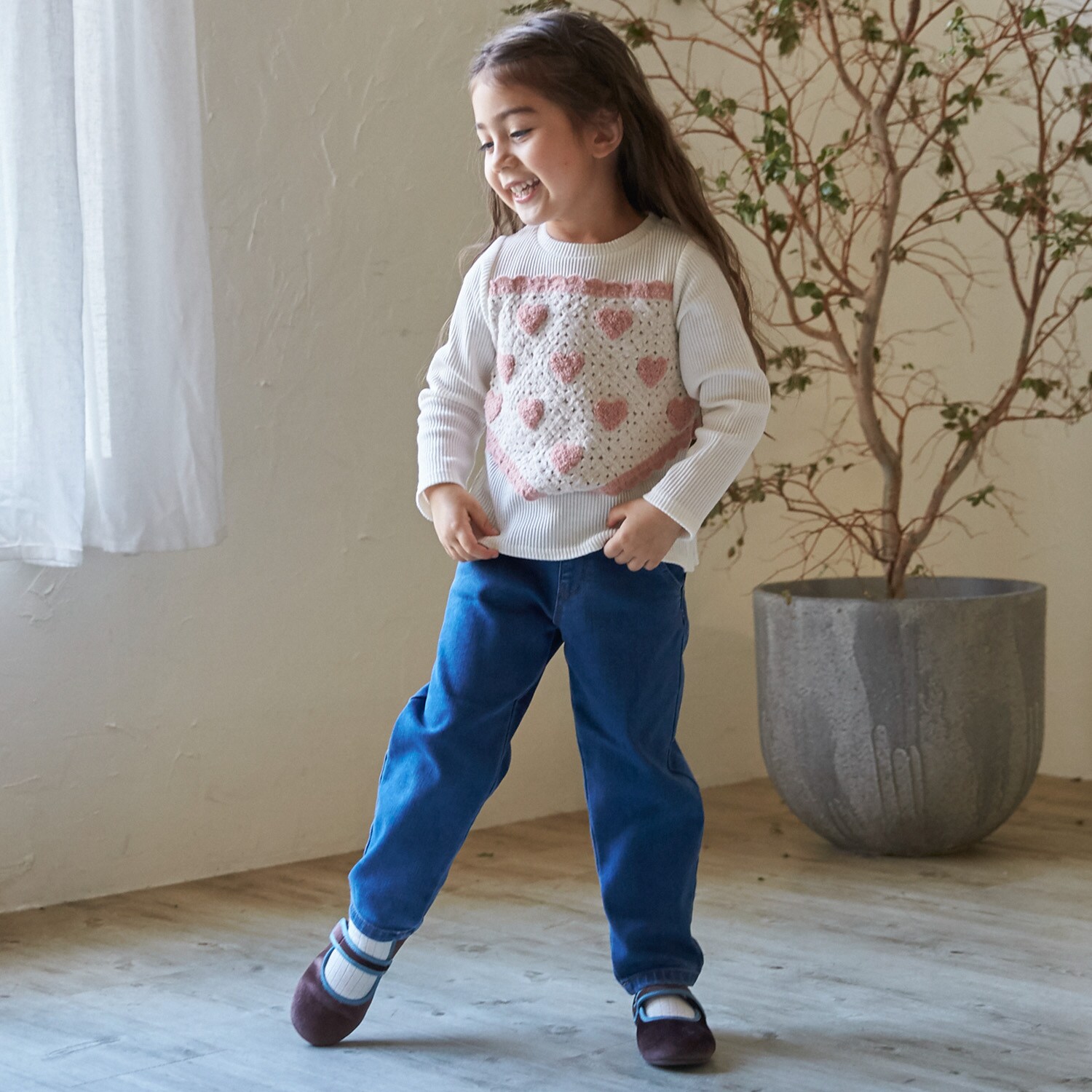 【裏起毛】デニムバレルパンツ