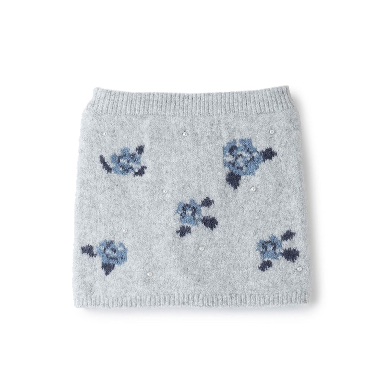 【フワもちっと/リンク】お花パールニットスカート＜セットアップ対応＞