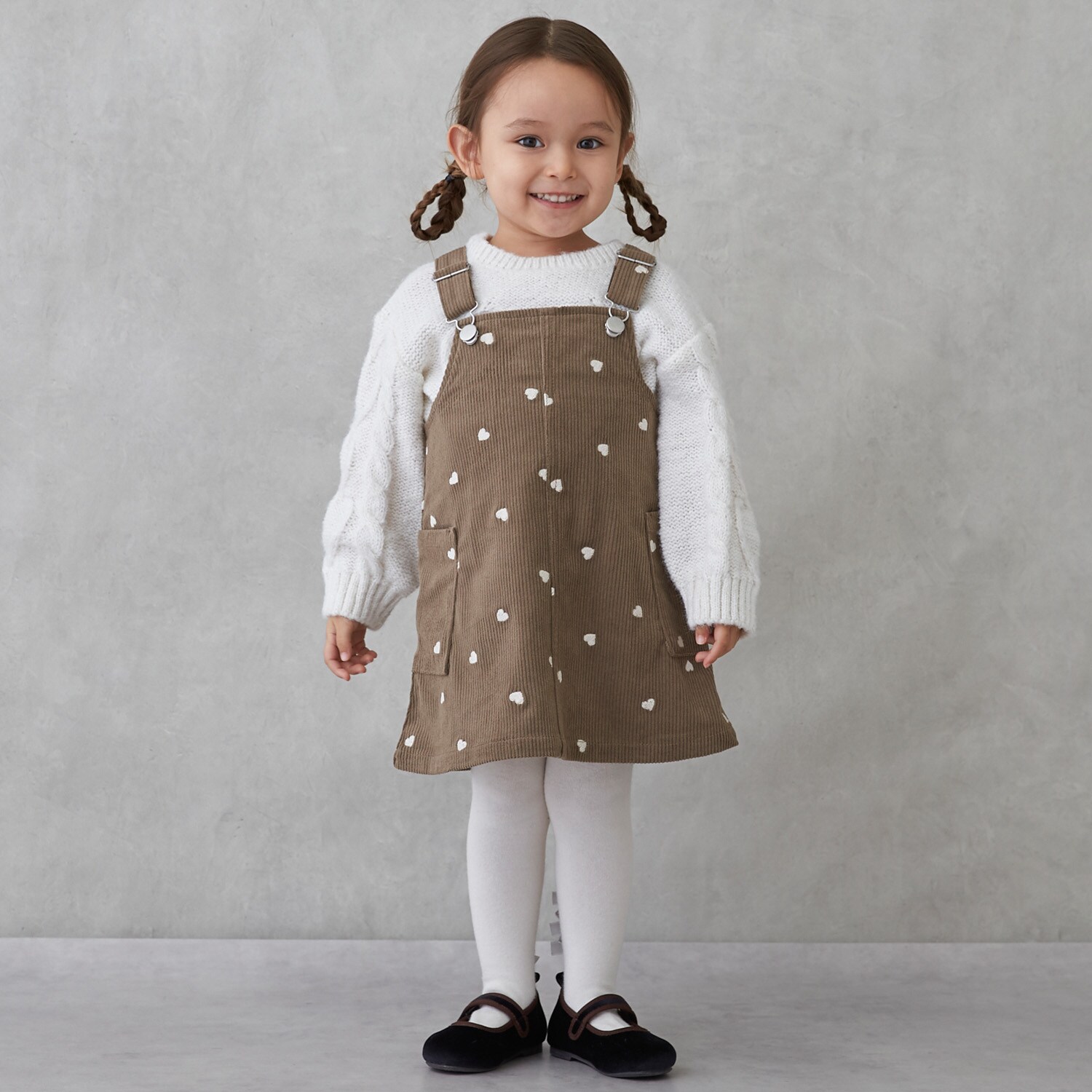 ハート刺しゅうコーデュロイジャンスカ