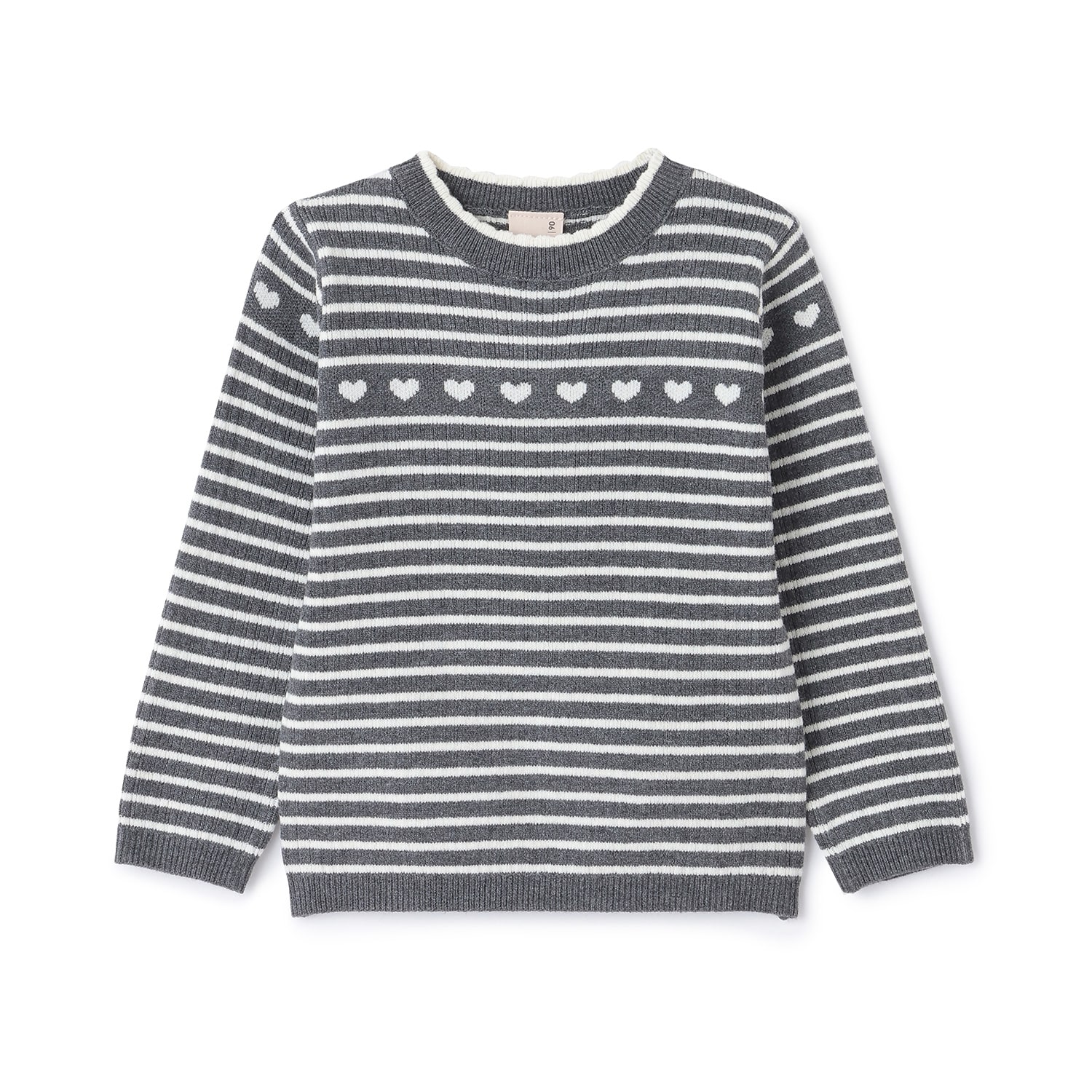 【フワもちっと】ハートリブニット