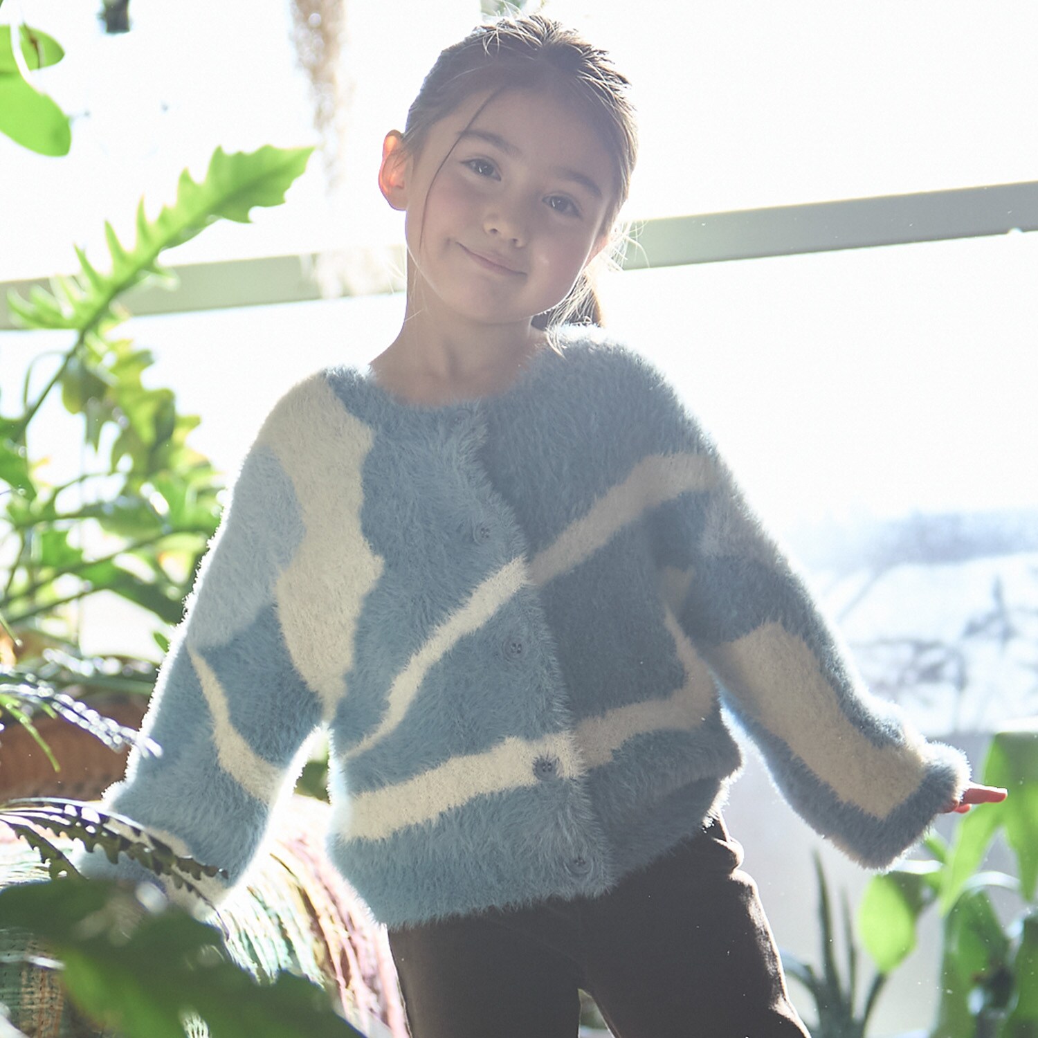 【リンク】シャギーニット柄カーディガン