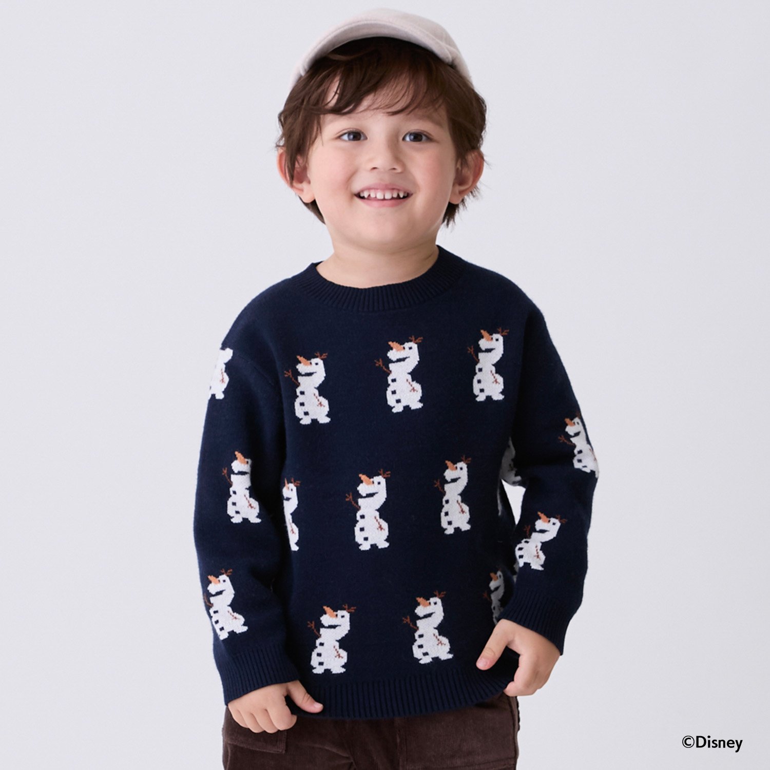【Disney】オラフ/総柄ニット