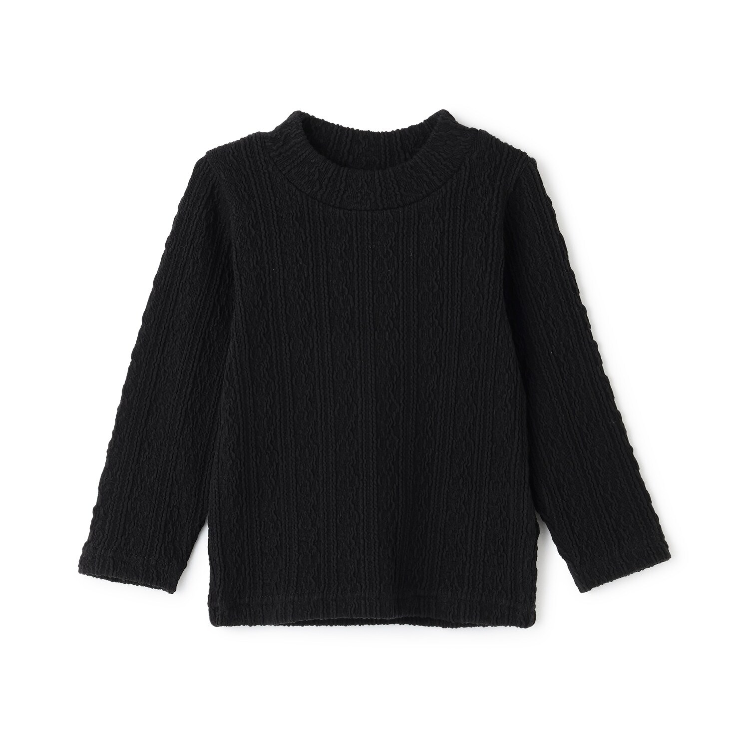 【シアバター】ジャガードハイネック長袖T