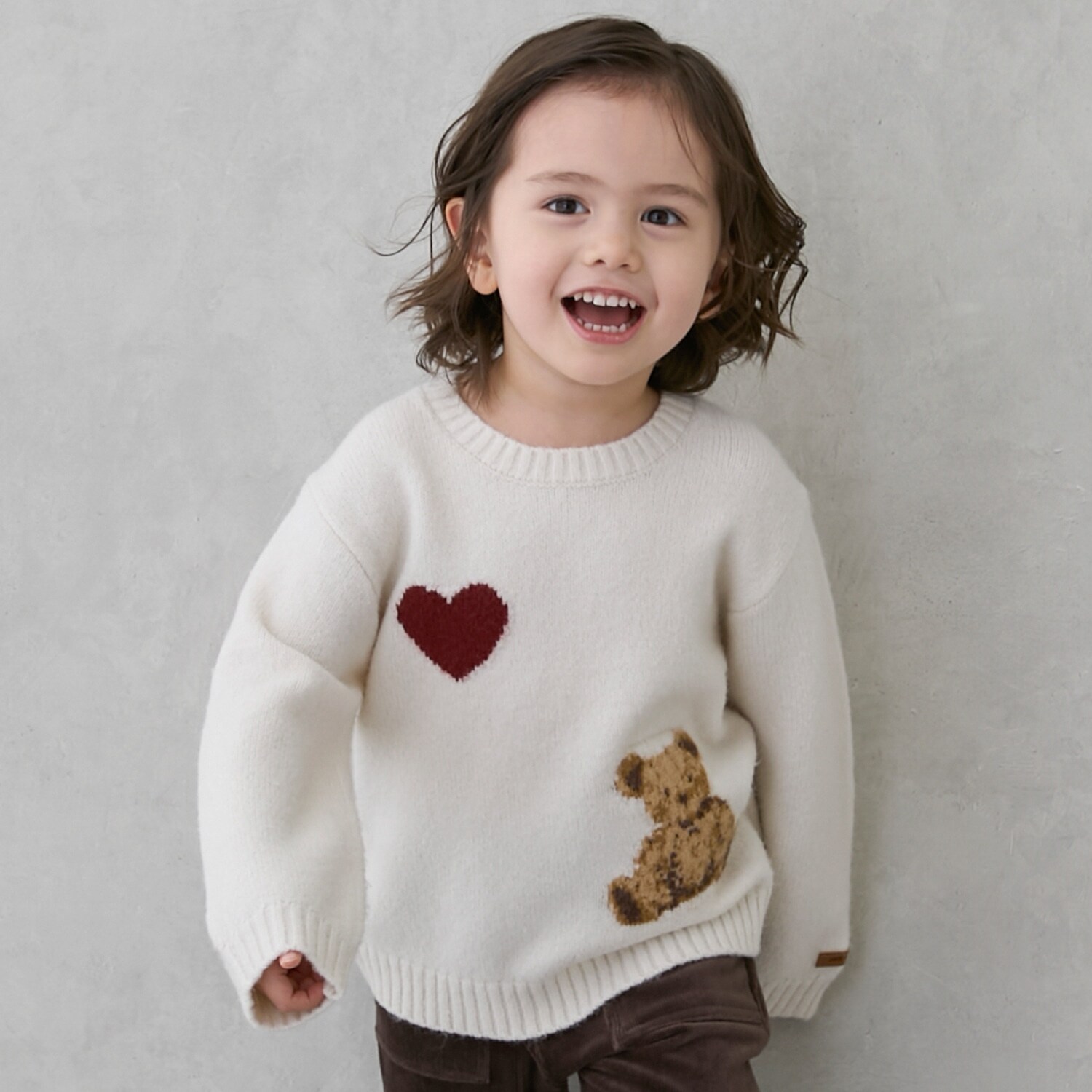 【フワもちっと】くまニットプルオーバー