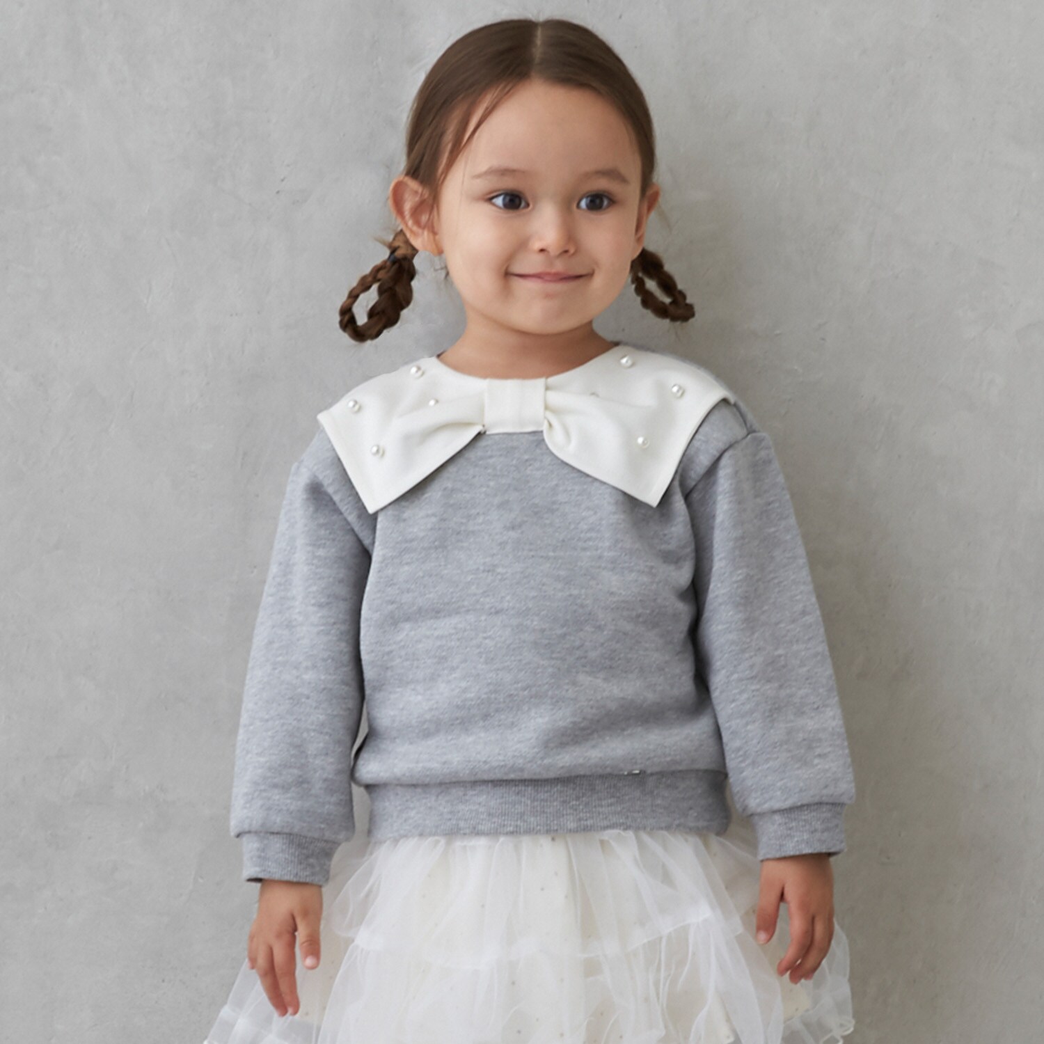 【裏起毛/リンク】リボン衿トレーナー