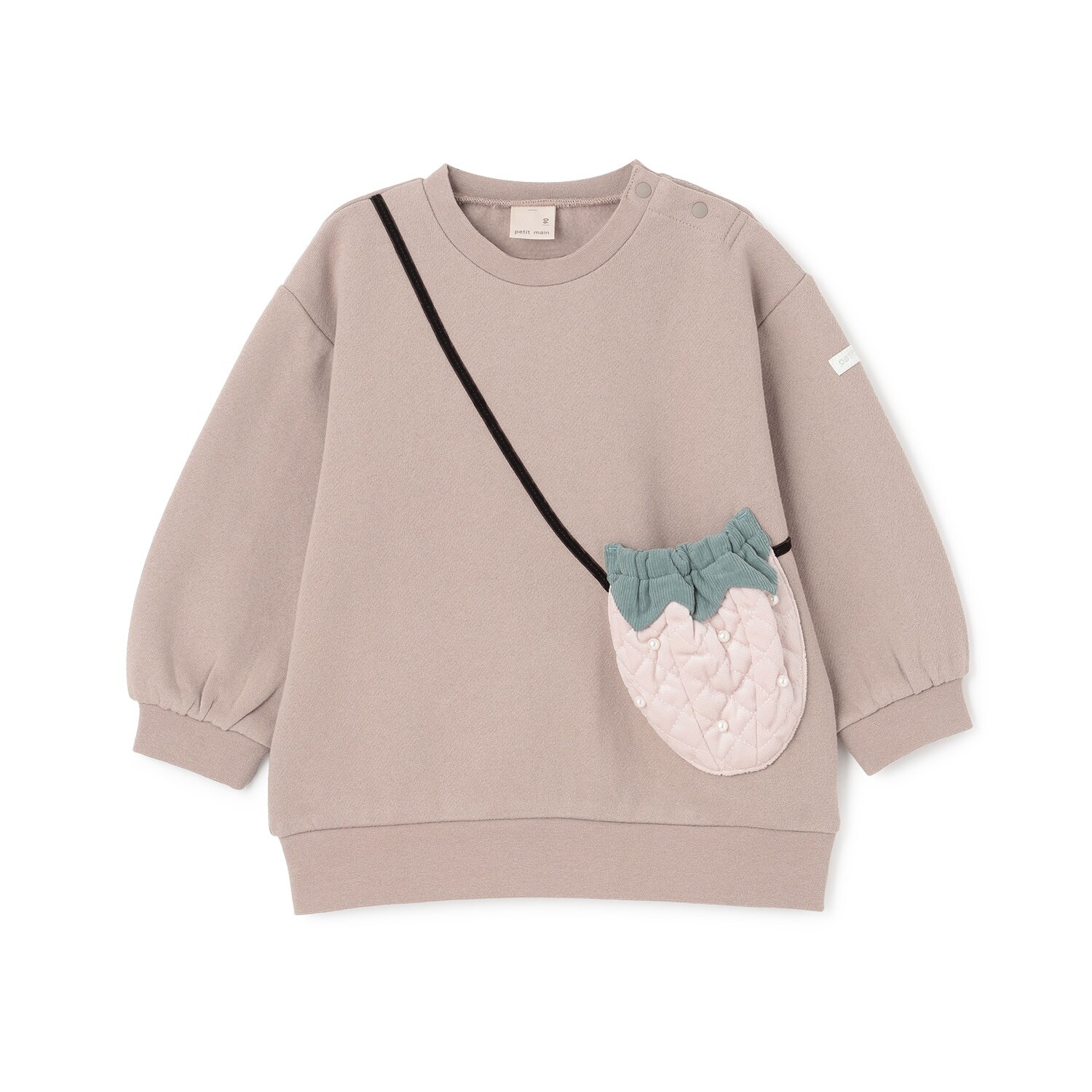 【裏起毛】いちごポシェットトレーナー