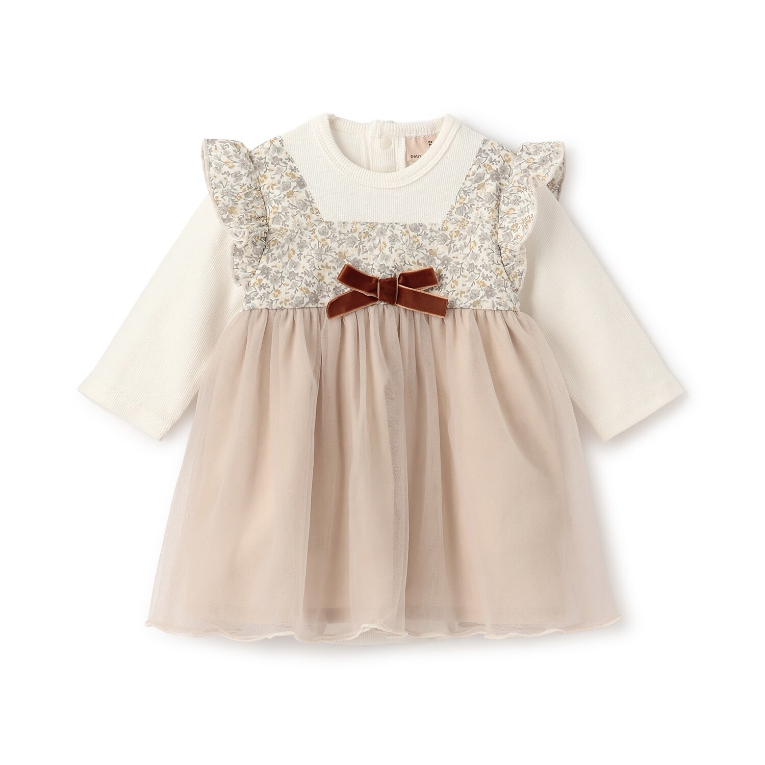 お花チュールドッキングOPロンパース