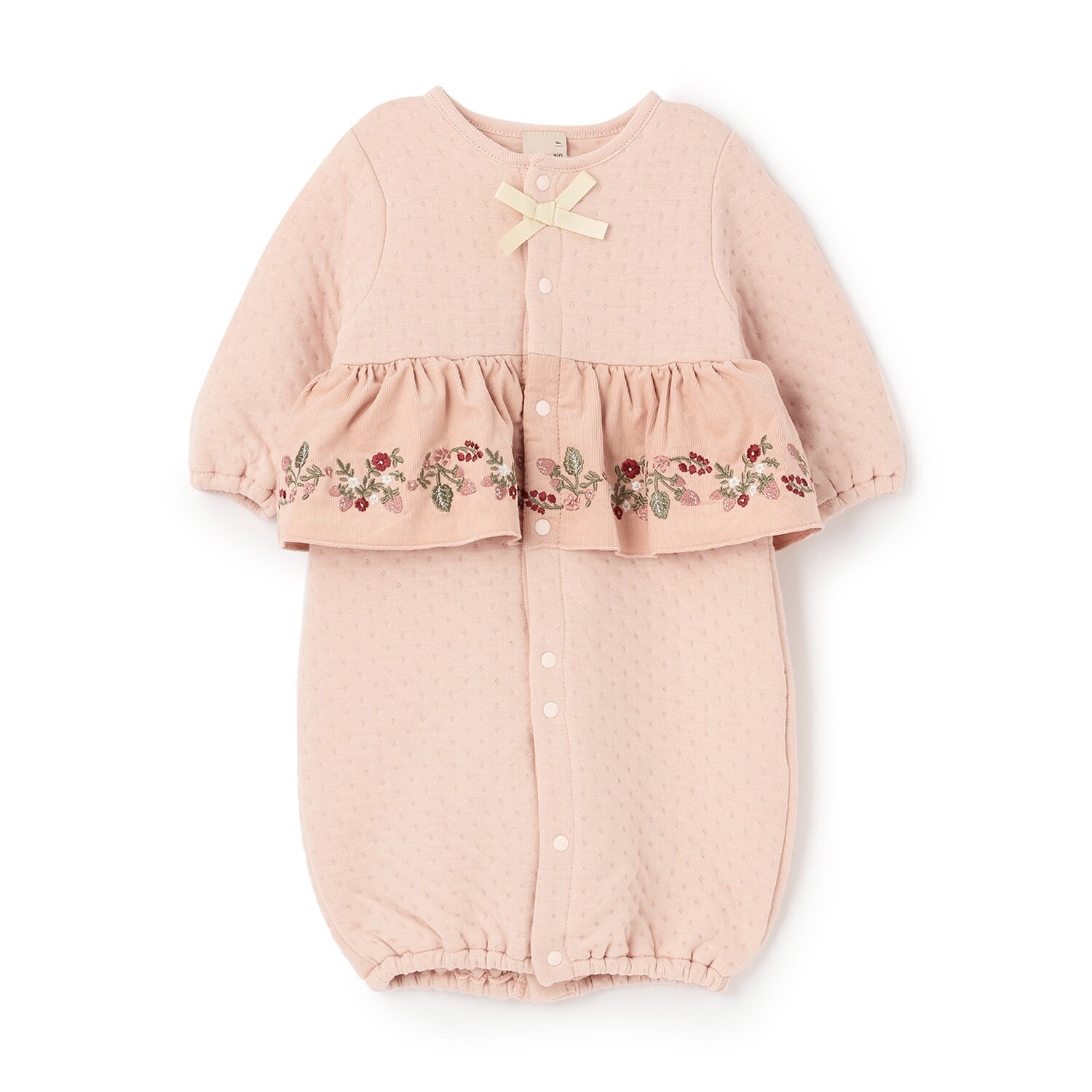 いちご刺しゅう切替え2WAYオール