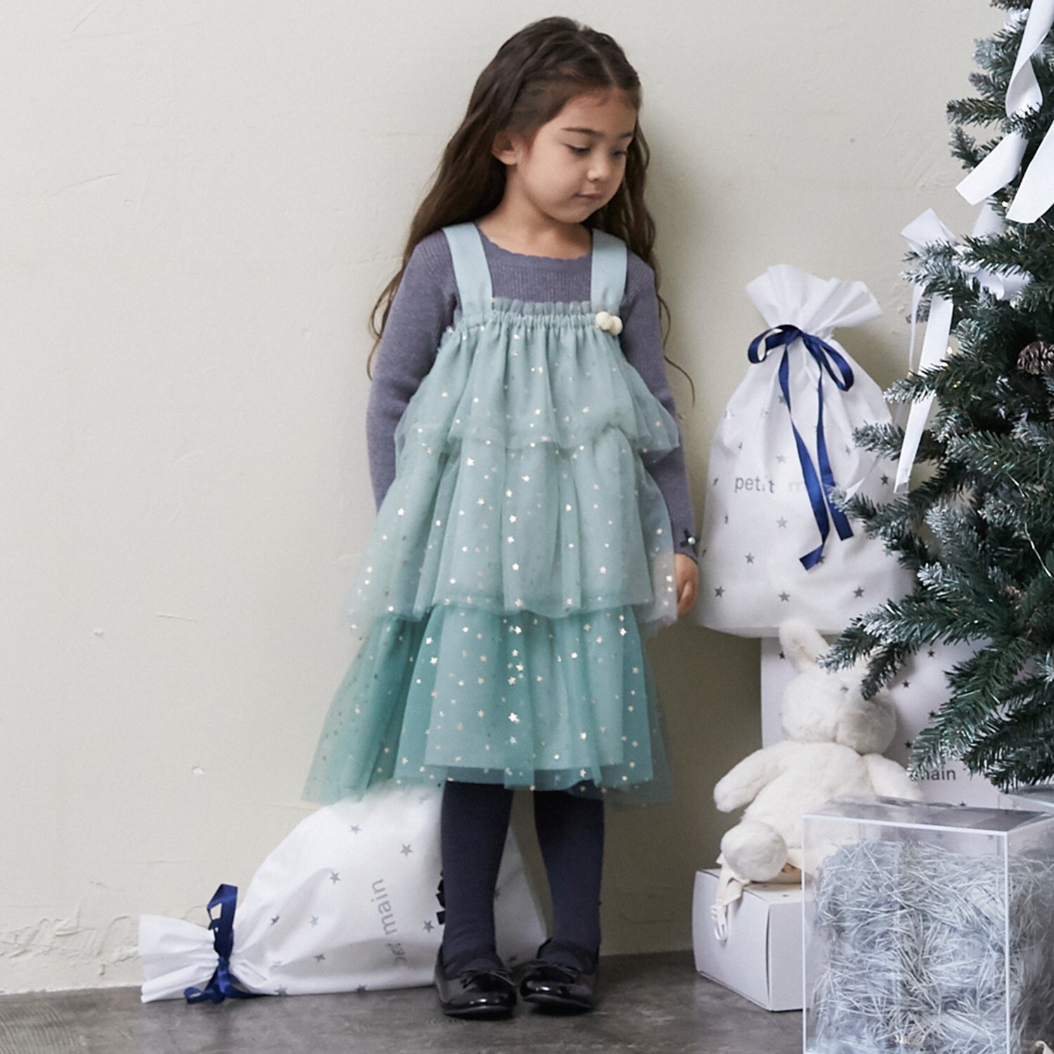 チュールフリルワンピース