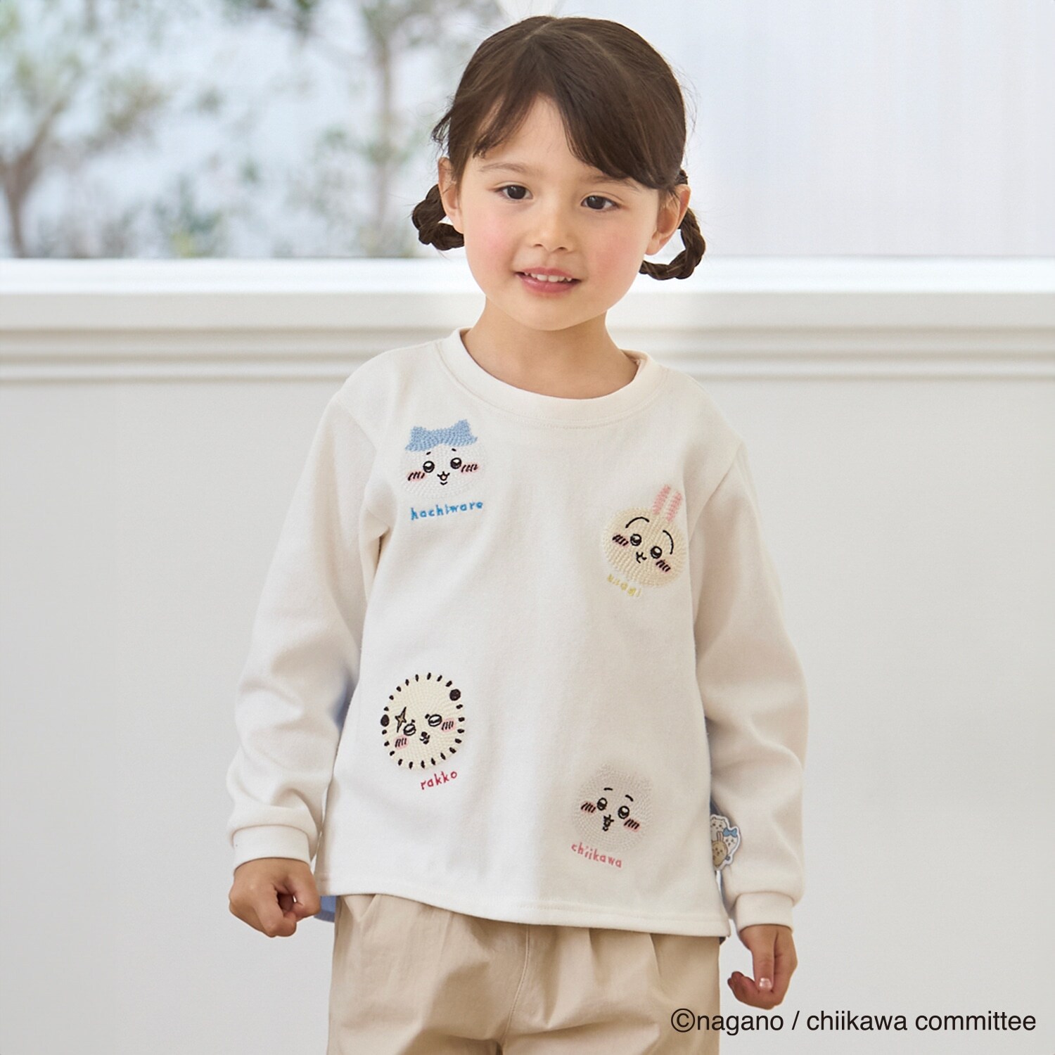 【アニメちいかわ】お顔モチーフ長袖Tシャツ