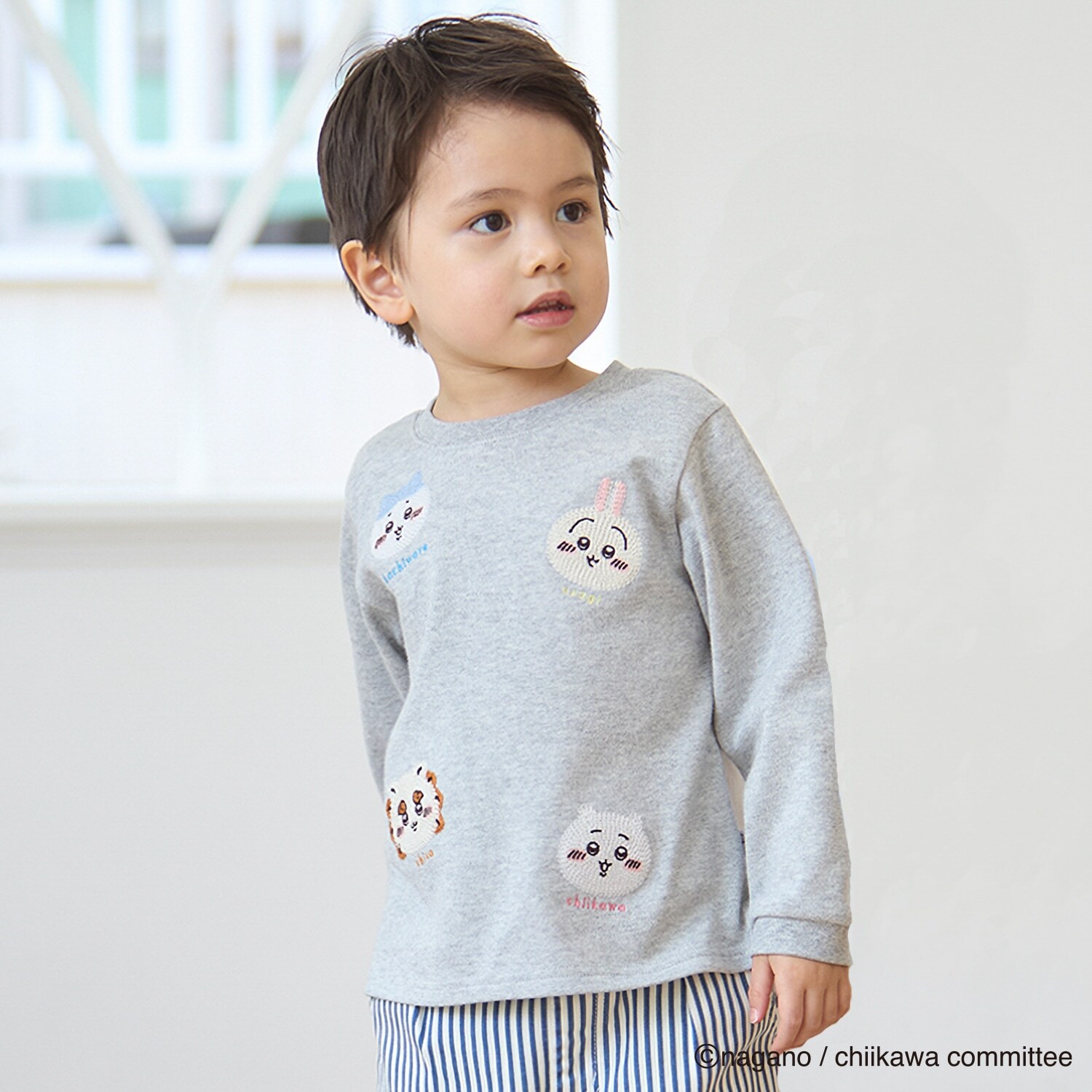 【アニメちいかわ】お顔モチーフ長袖Tシャツ