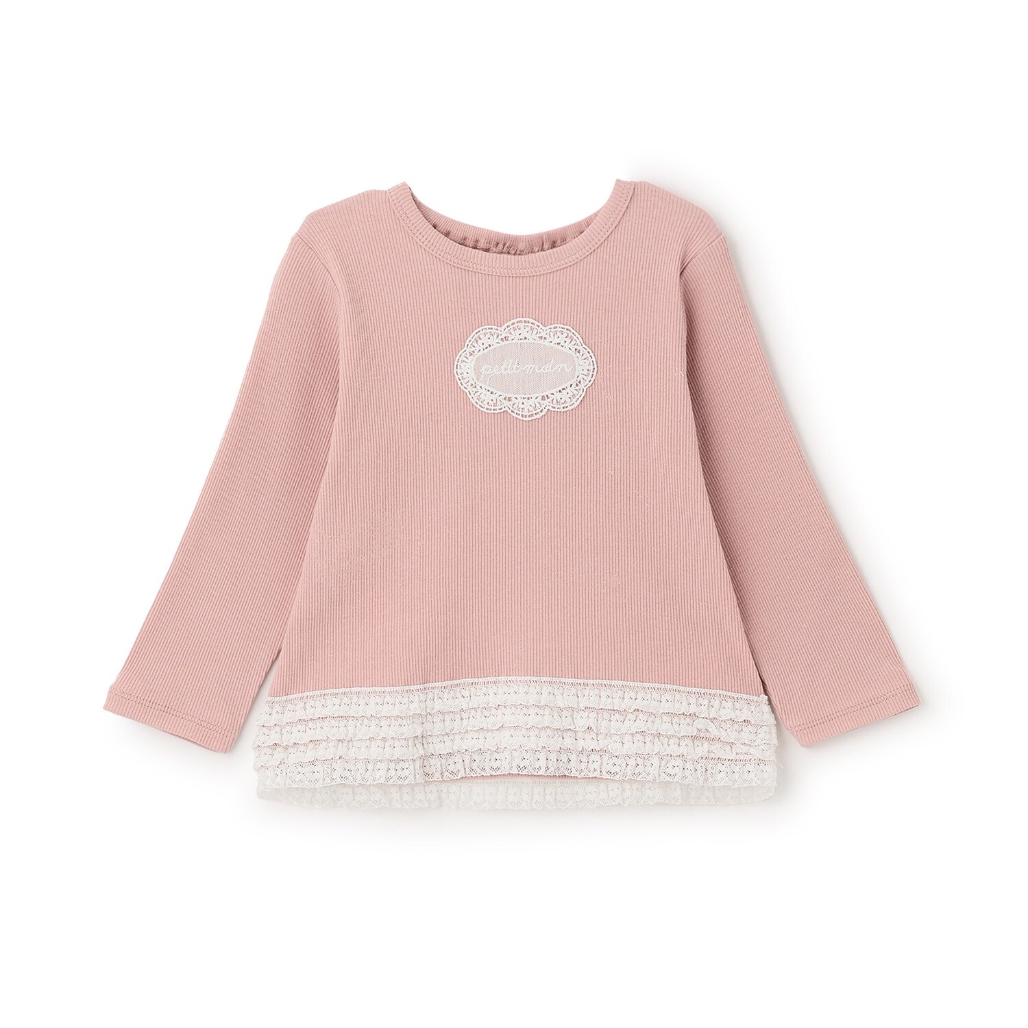 【オーガニック】レースフリル長袖Tシャツ