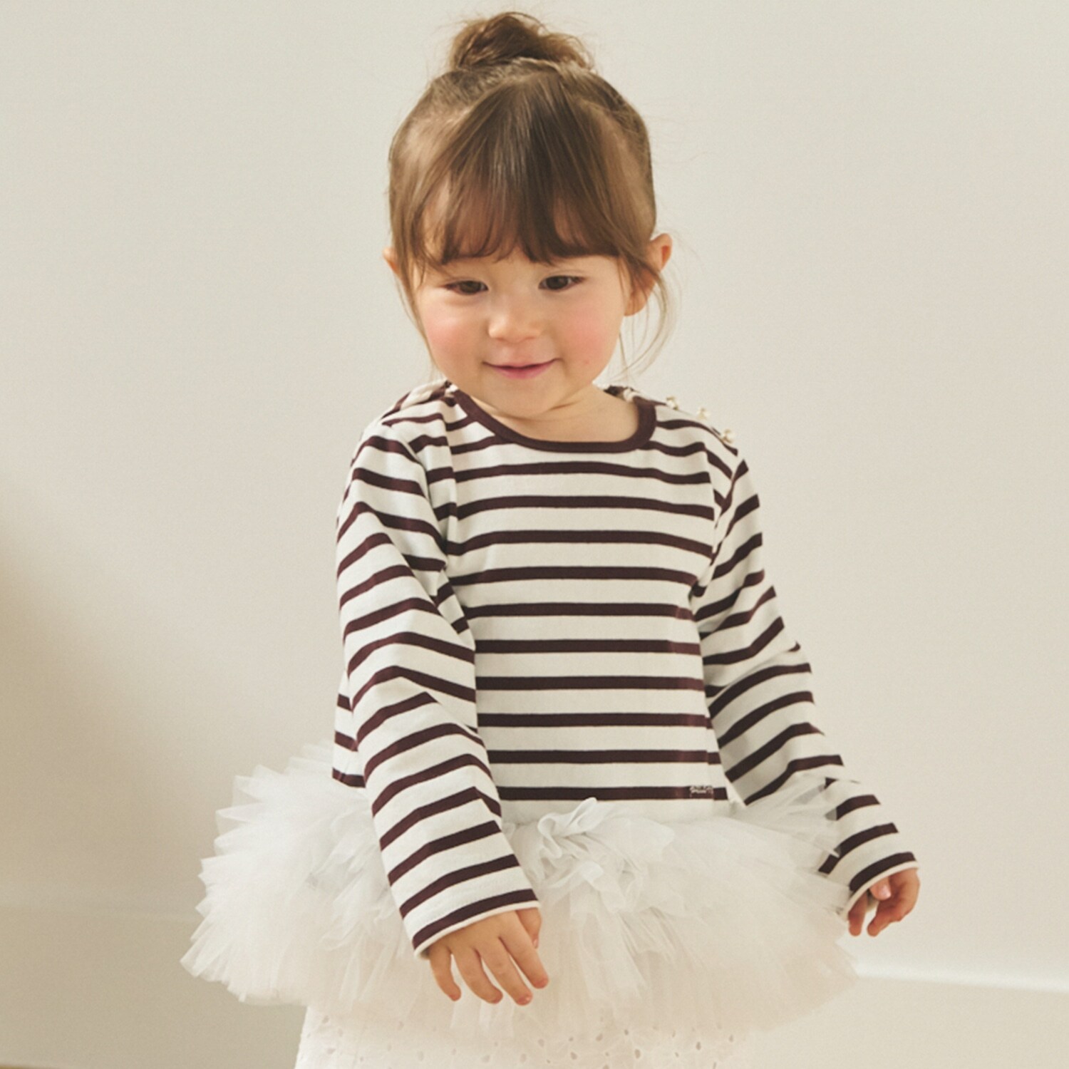 【リンク】ボーダーペプラム長袖Tシャツ