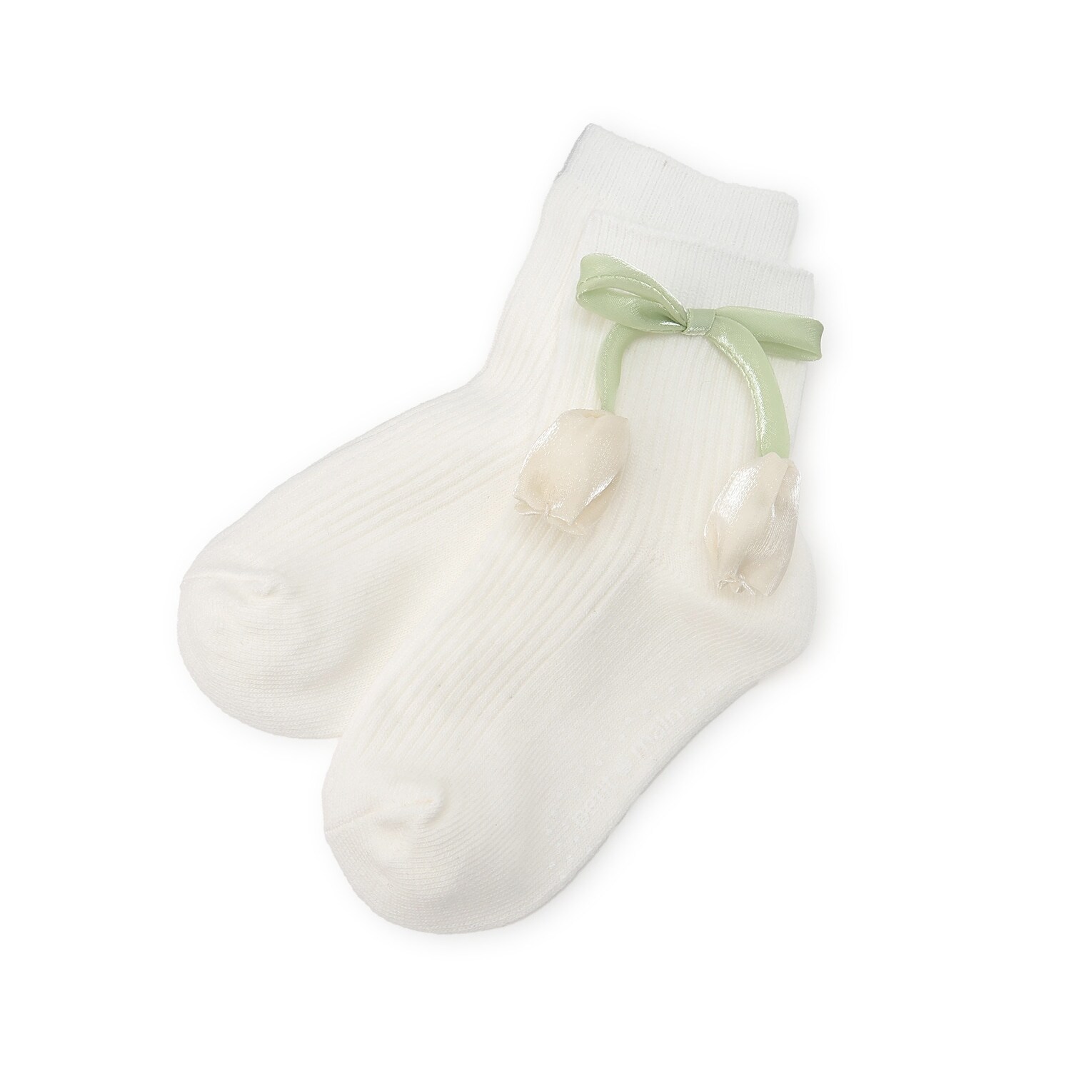 お花モチーフクルーソックス