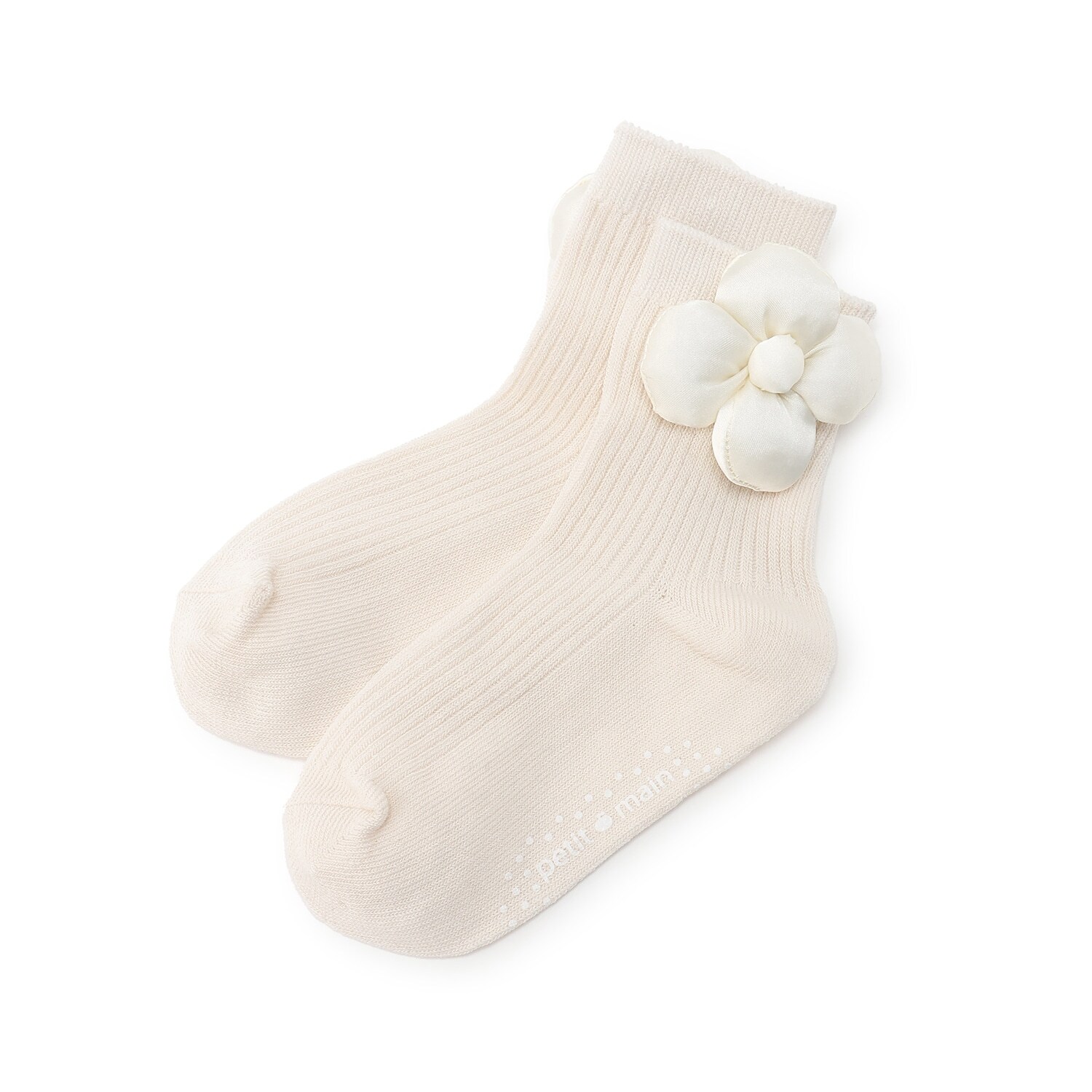 お花モチーフクルーソックス