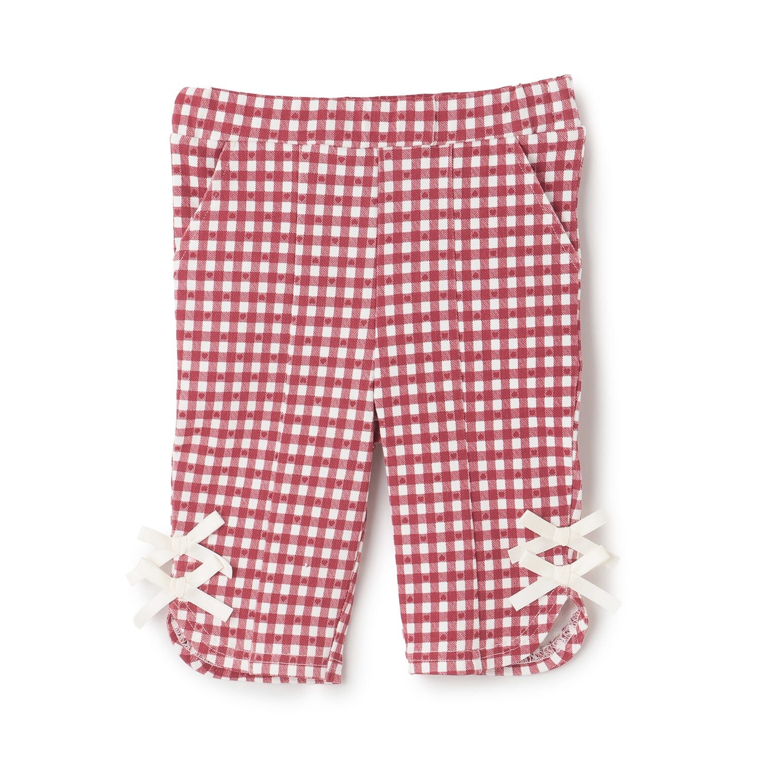 【防汚加工/スマイル】7分リボンパンツ