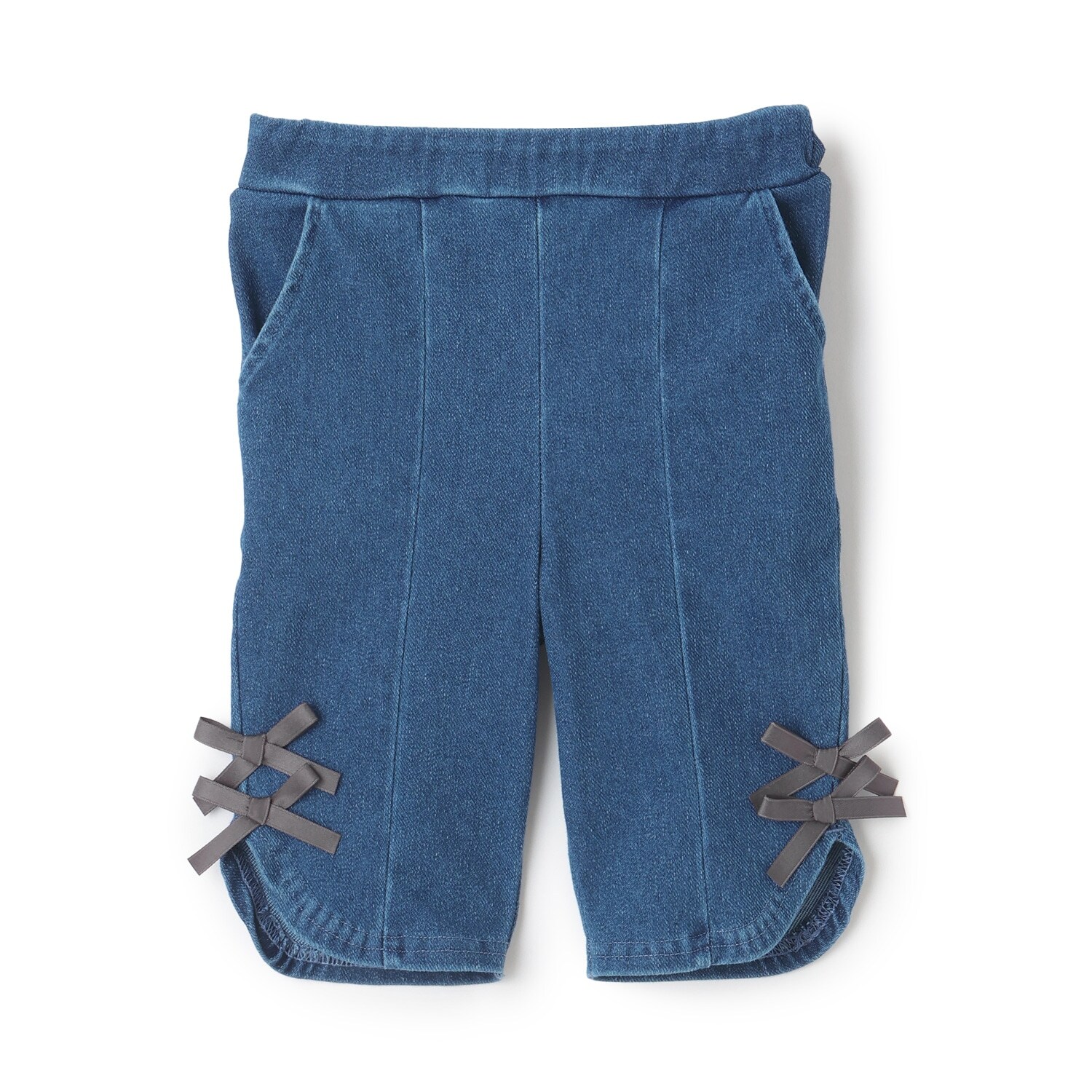 【防汚加工/スマイル】7分リボンパンツ