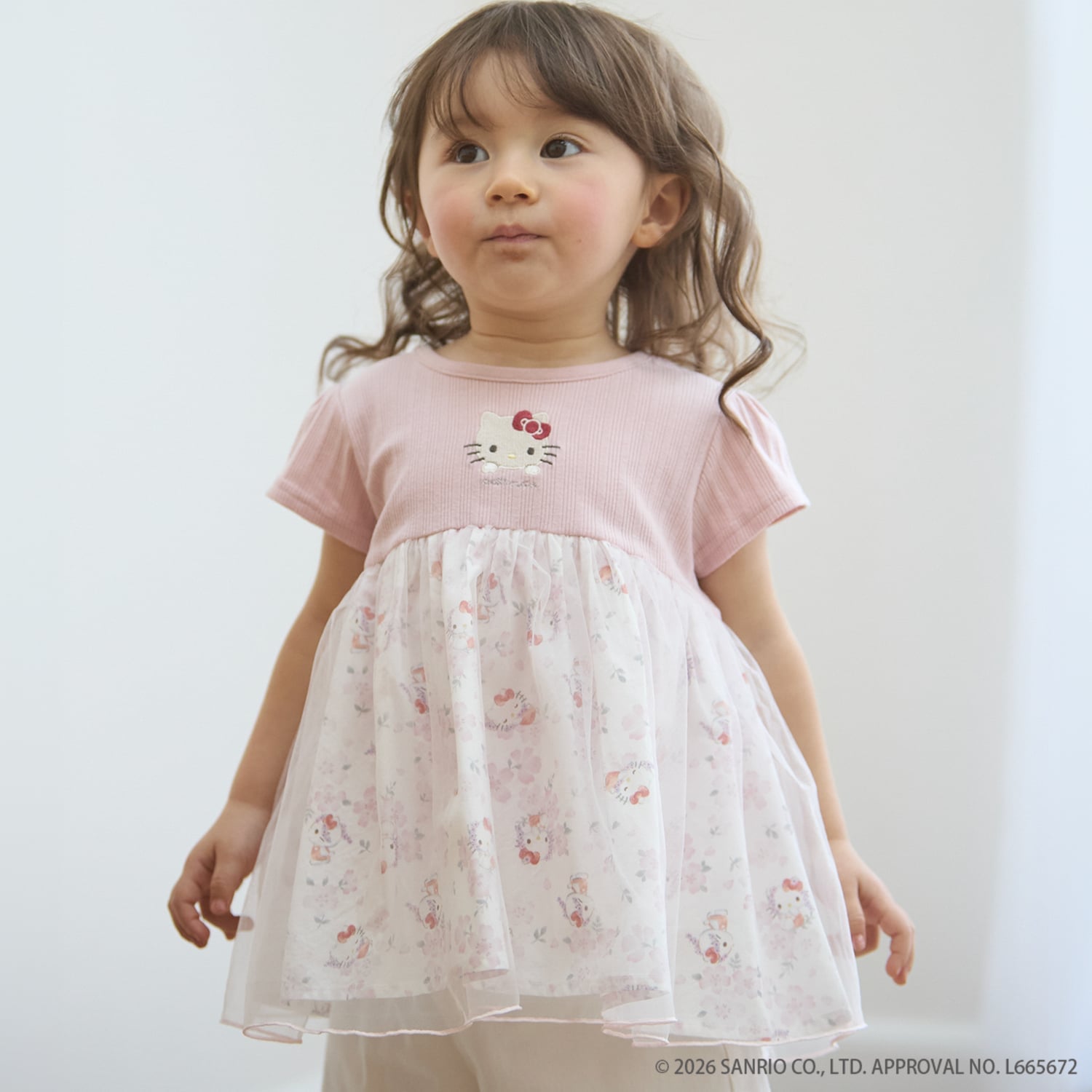 【サンリオキャラクターズ】花柄チュールドッキングTシャツ