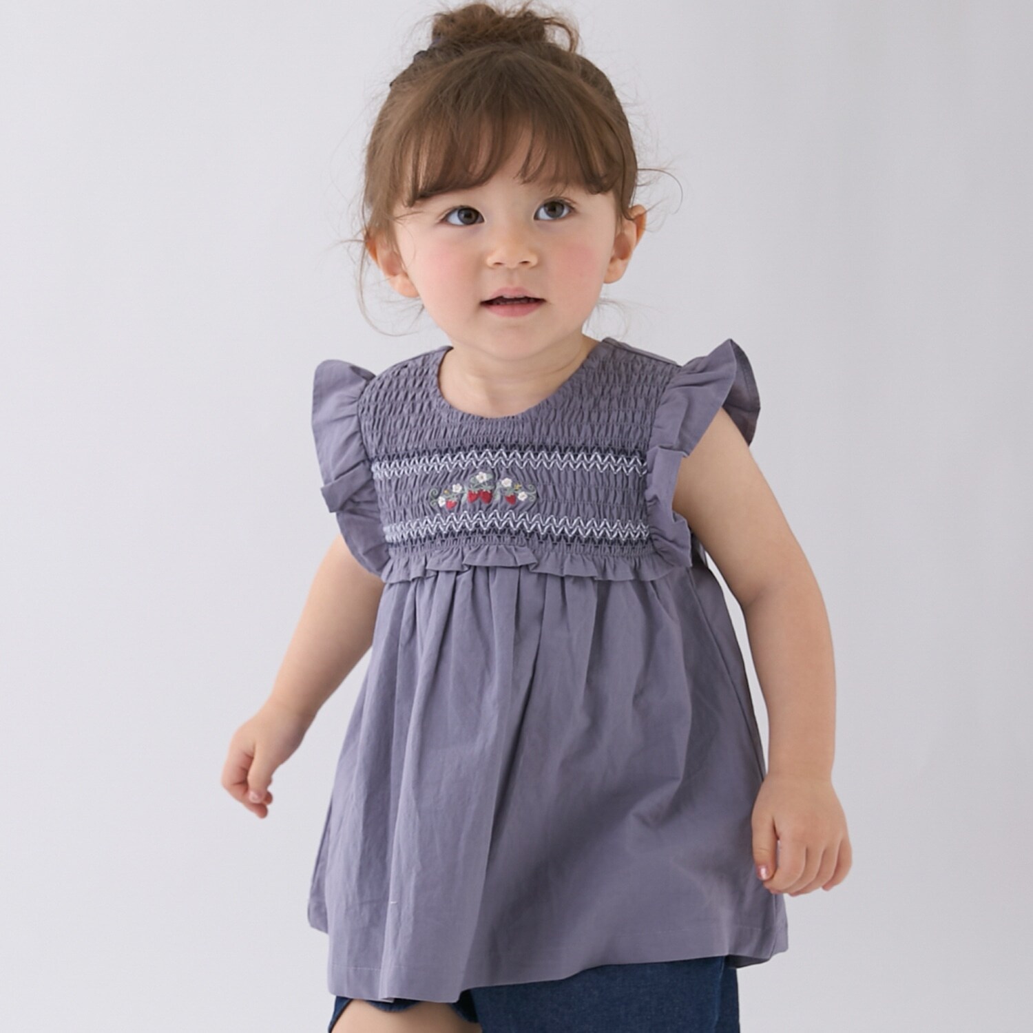 【リンク】いちご刺しゅうシャーリングチュニック