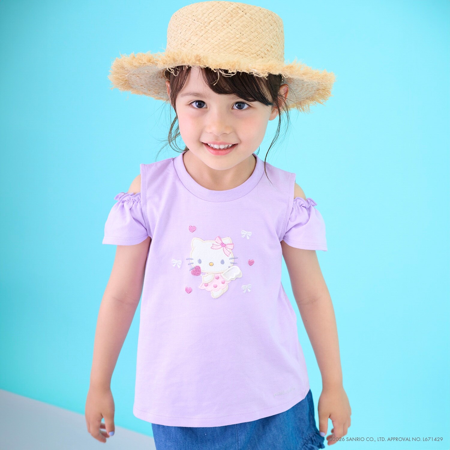 【サンリオキャラクターズ/冷感】肩あきグラフィック半袖Tシャツ