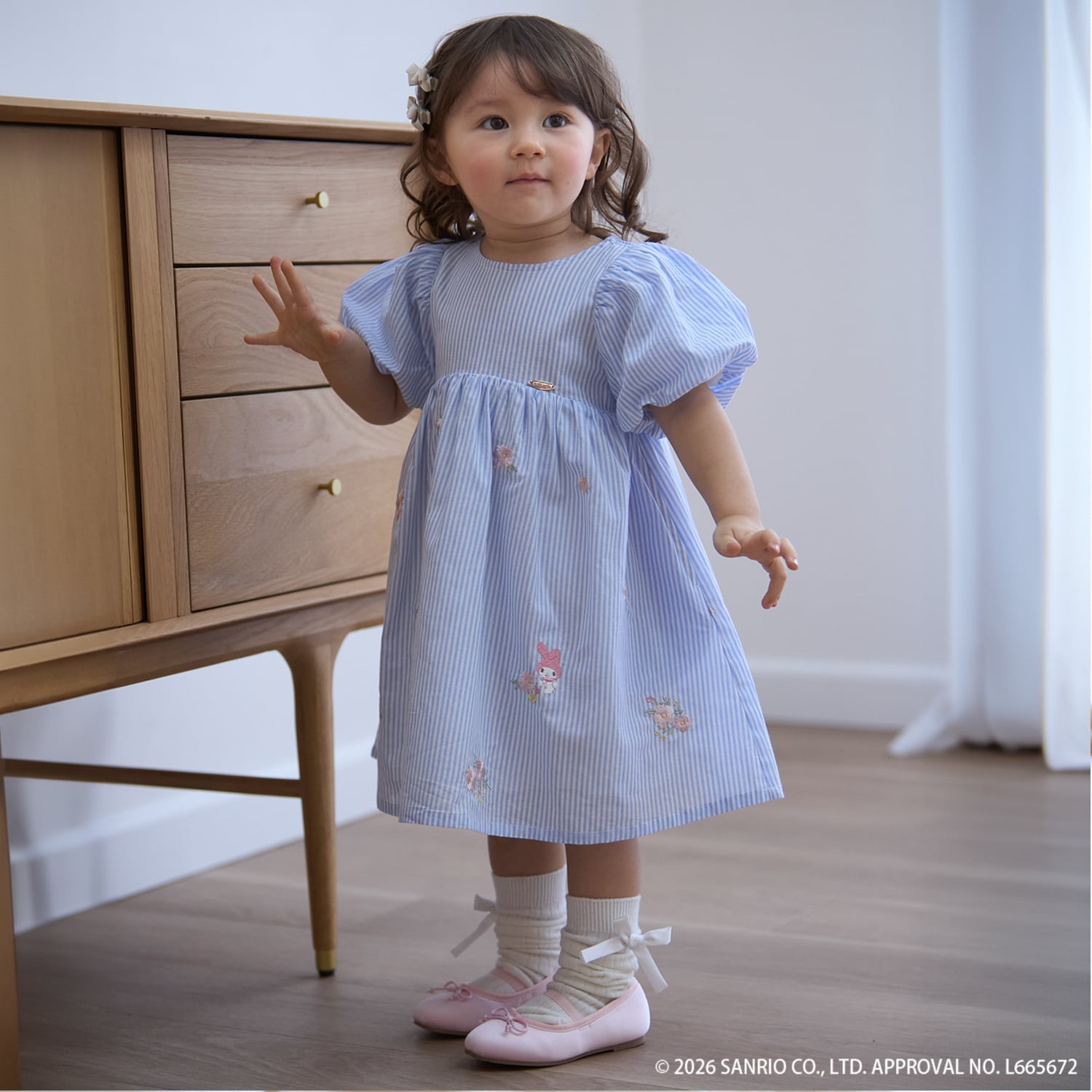 【サンリオキャラクターズ】刺しゅうパフワンピース