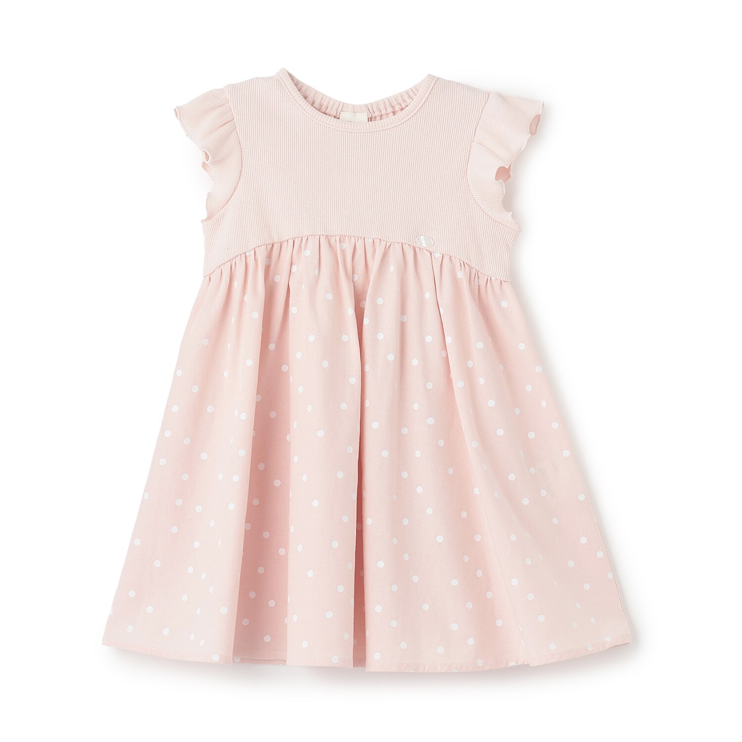 【リンク】ドット柄カットドッキングワンピース