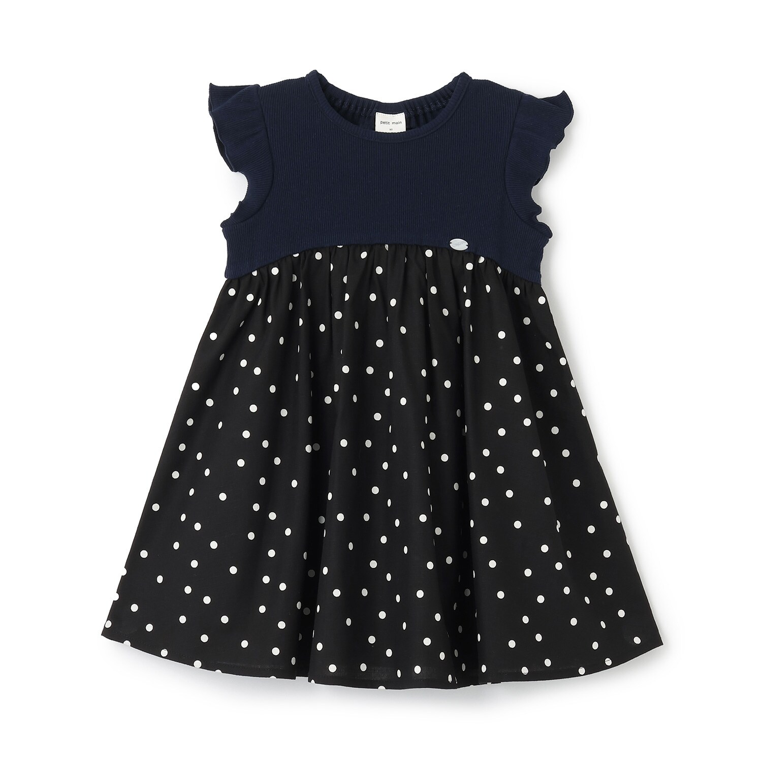 【リンク】ドット柄カットドッキングワンピース