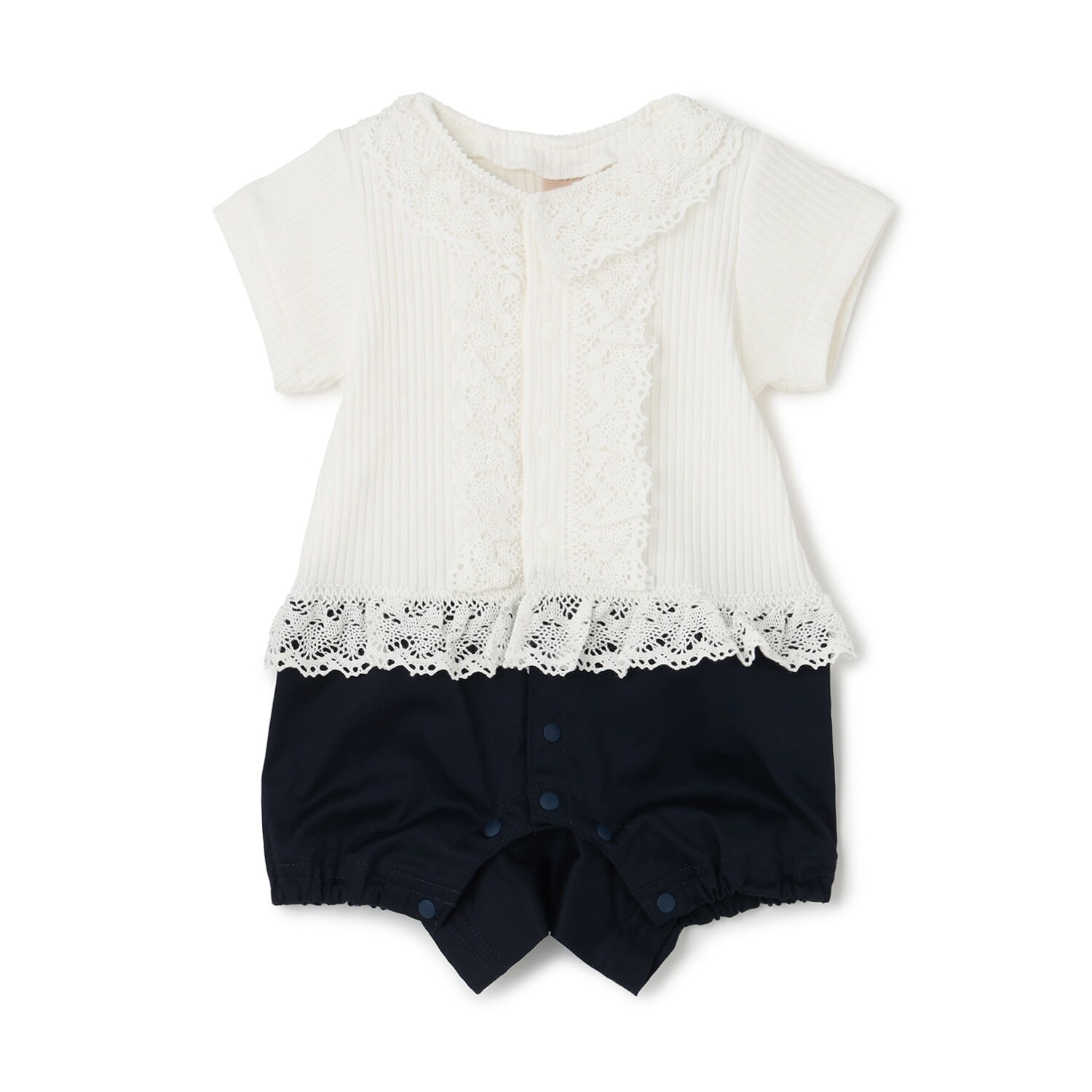 切り替えレースカバーオール