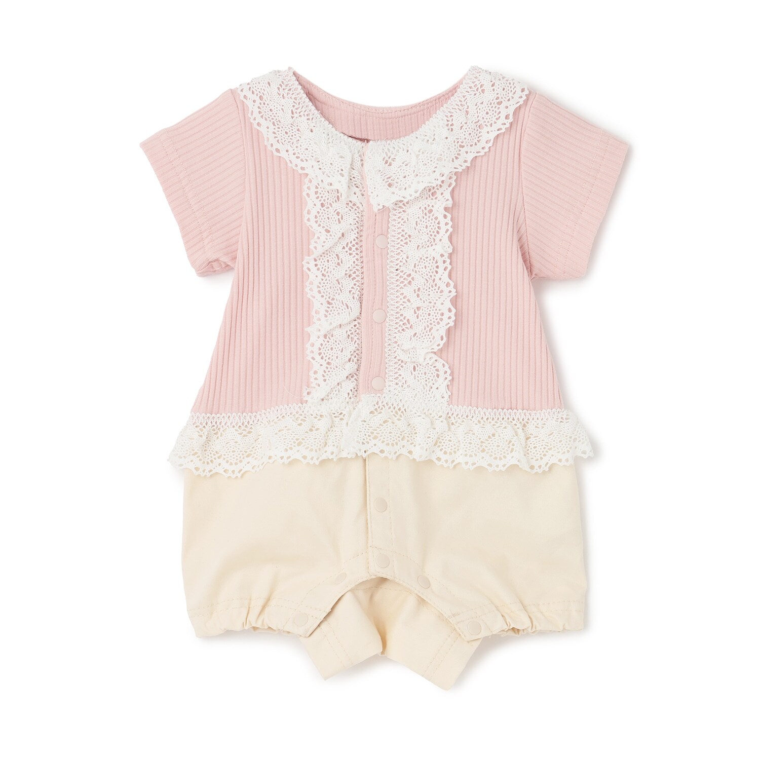 切り替えレースカバーオール