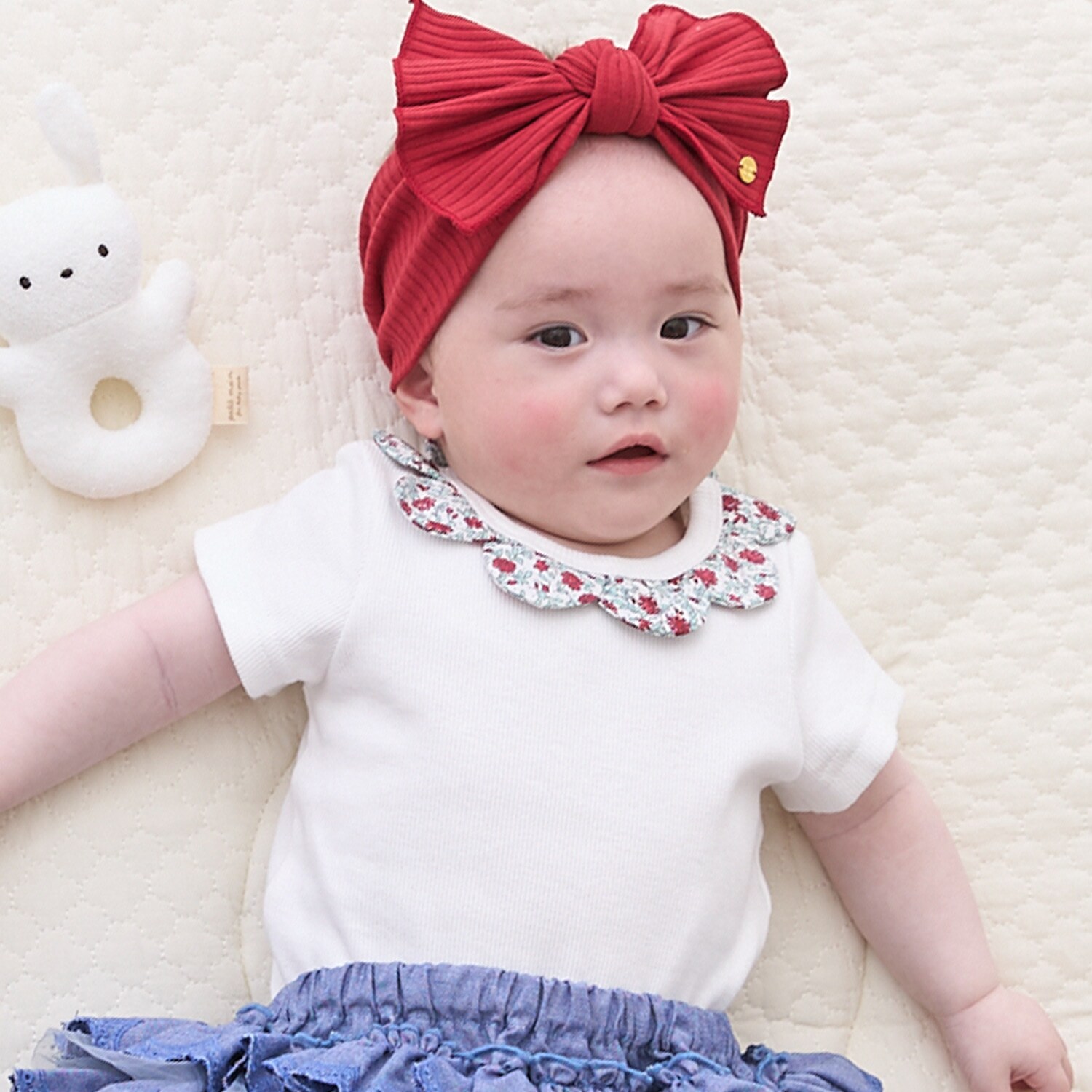 半袖スカラップロンパース