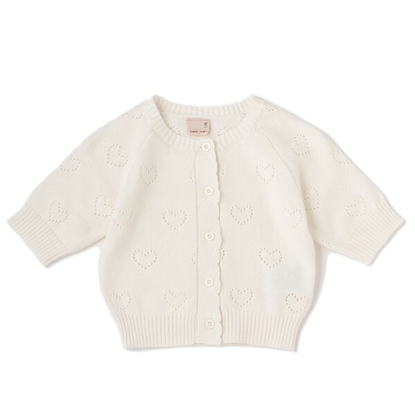 ベビー透かし編みニットカーディガン