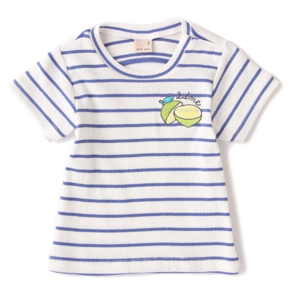 背中開きボーダーTシャツ