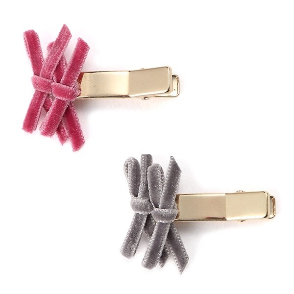 ちびリボンヘアクリップ2個セット