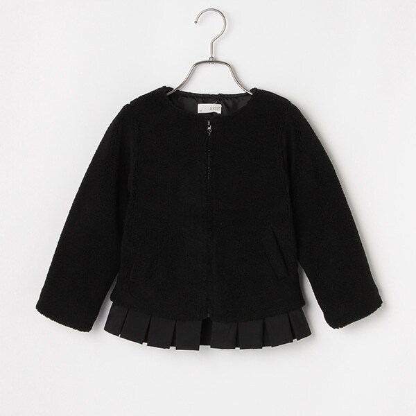 ノーカラーボアジャケット