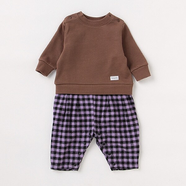 アップリケつきドッキングカバーオール