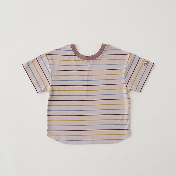 【どっちが前でもOK!】【型崩れしないコットン】ボーダービッグTシャツ